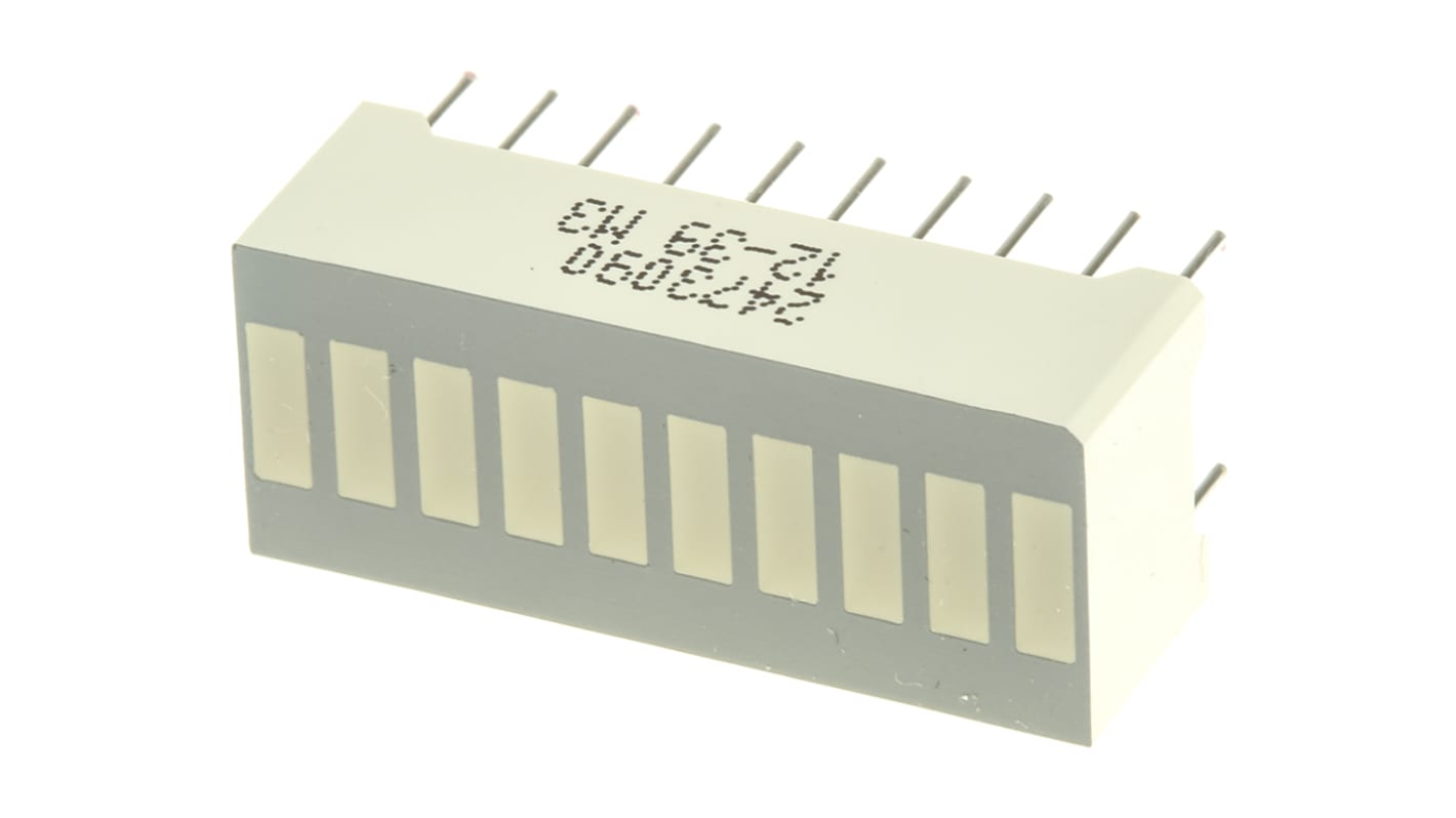 Kingbright LEDディスプレイ, 緑, ライトバー, 10セグメント, DC Kingbright LEDディスプレイ, 緑, ライトバー, 10セグメント, DC