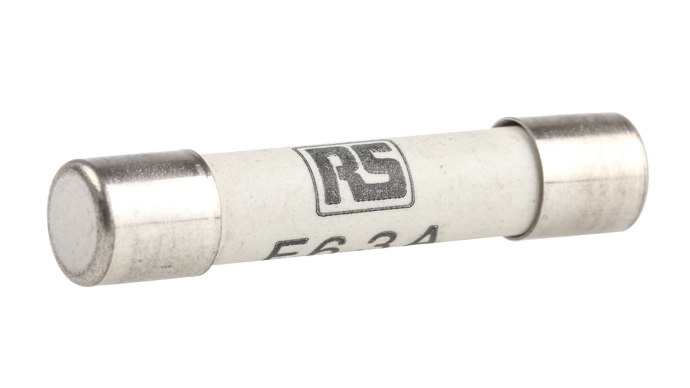RS PRO 6.3A F Ceramic Cartridge Fuse, 6.3 x 32mm