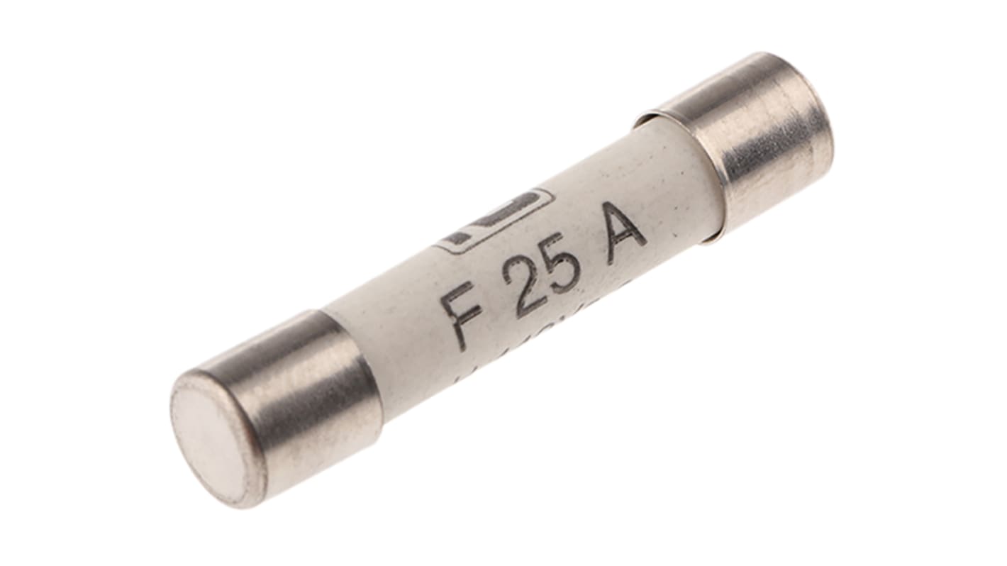 RS PRO 25A F Ceramic Cartridge Fuse, 6.3 x 32mm