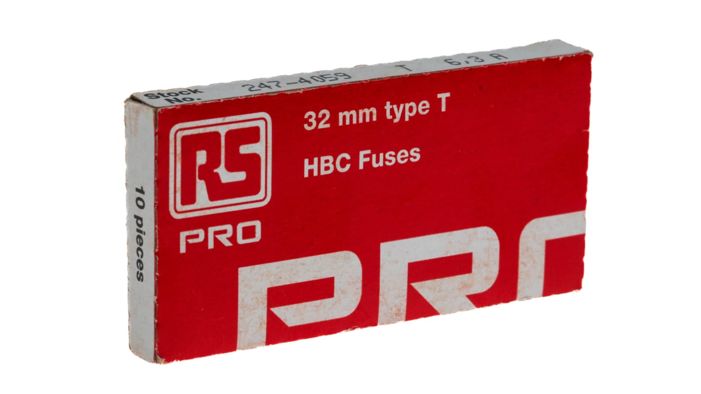 RS PRO 6.3A T Ceramic Cartridge Fuse, 6.3 x 32mm