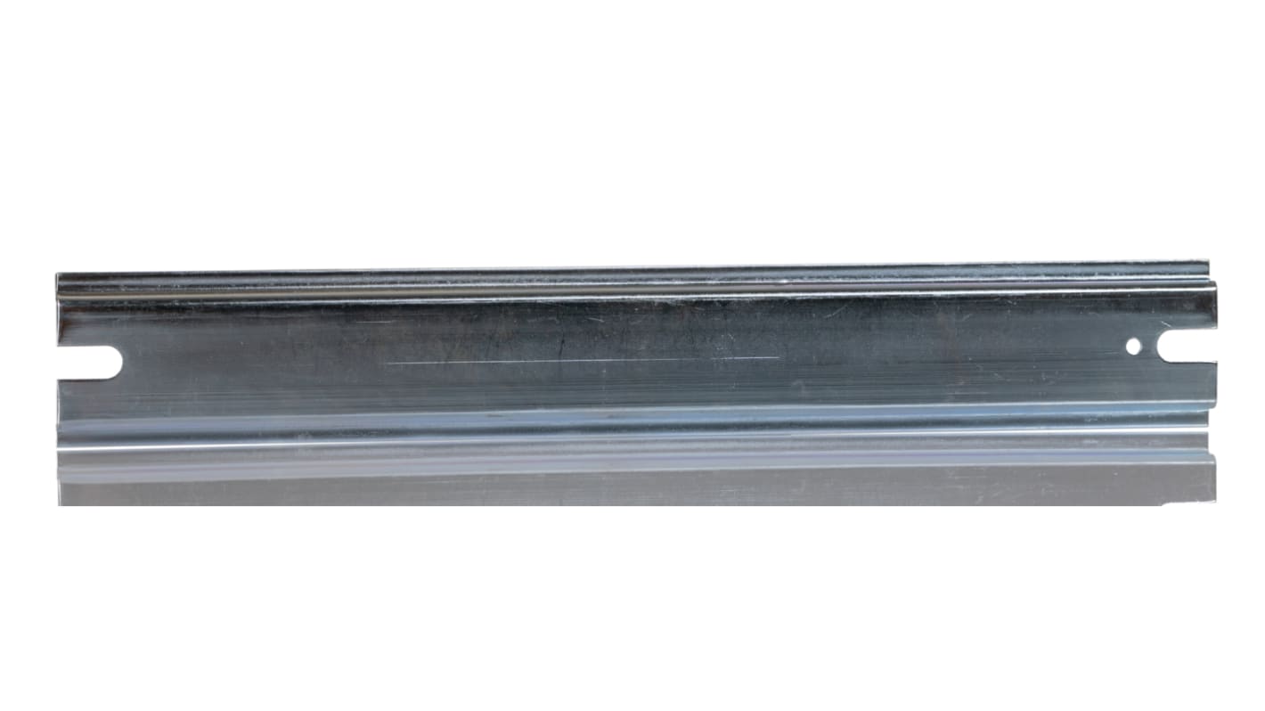 RS PRO Steel Unperforated DIN Rail, Top Hat Compatible, 255mm x 35mm