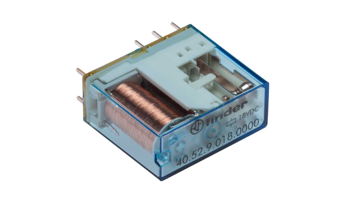 Finder PCB Mount Power Relay Module, 18V dc Coil, 8A Switching Current, DPDT