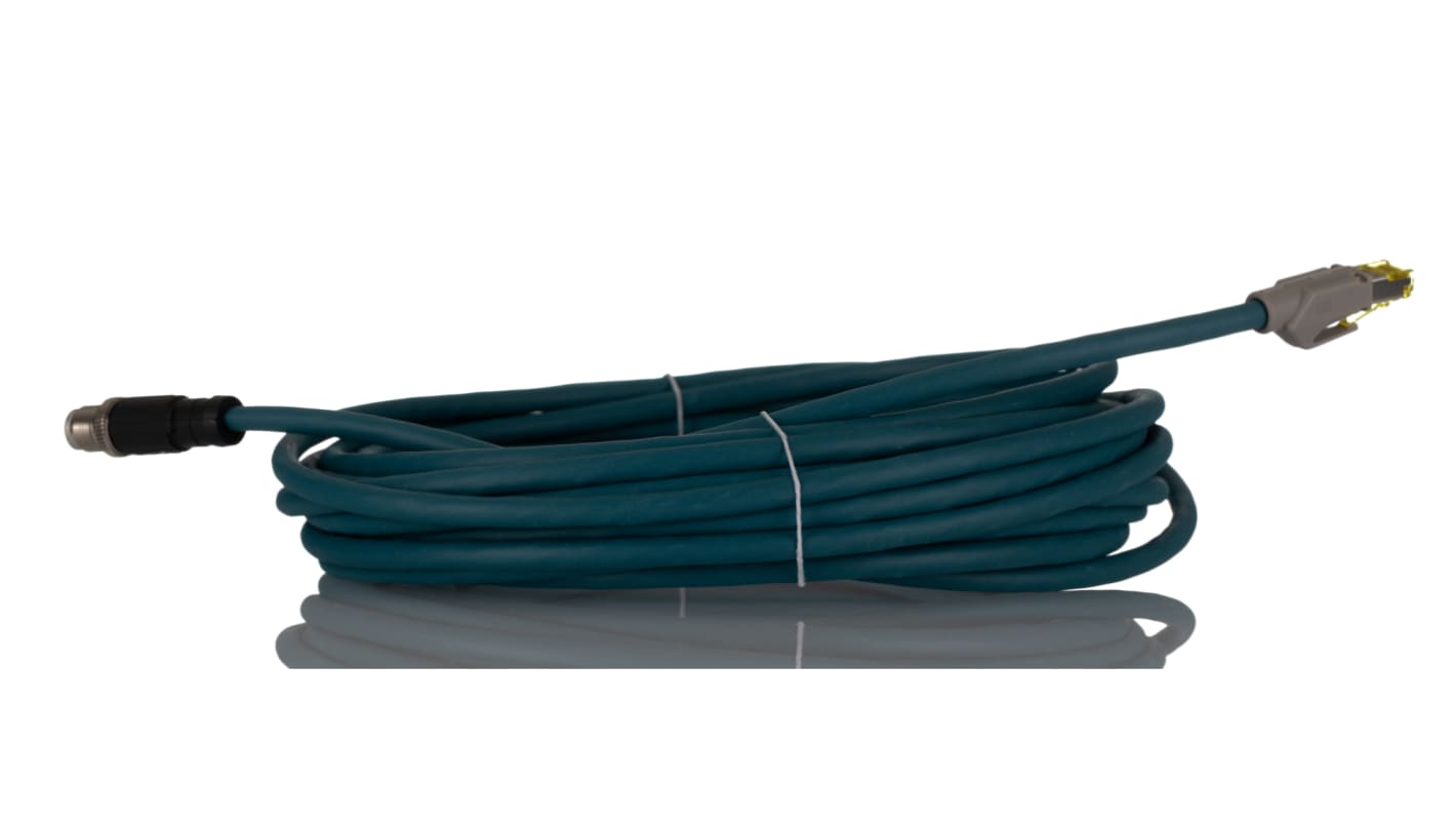 Kabel ze złączem Złącze M12 długość 10m Rodzaj A Żeńskie Złącze B RJ45