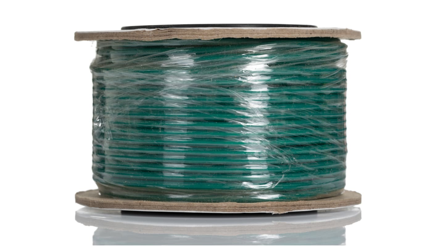 RS PRO Green 0.5mm² Hook Up Wire, 20 AWG, 16/0.2 mm, 25m, Silicone Rubber Insulation