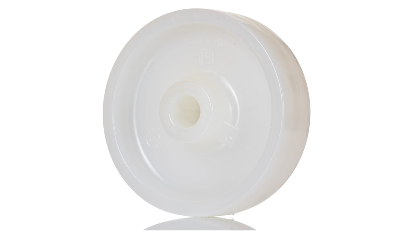 LAG White Polyamide Hygienic, Low Rolling Resistance, Non-Marking Trolley Wheel, 175kg