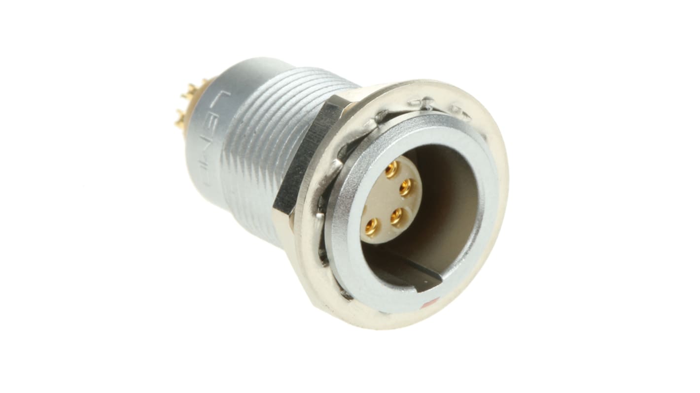 Lemo Circular Connector, 6 Contacts, Panel Mount, Socket, Female, IP50, 0B Series