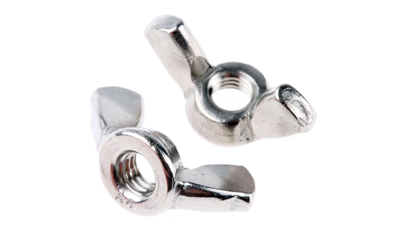 24mm Plain Stainless Steel Wingnut, M5, A4 316