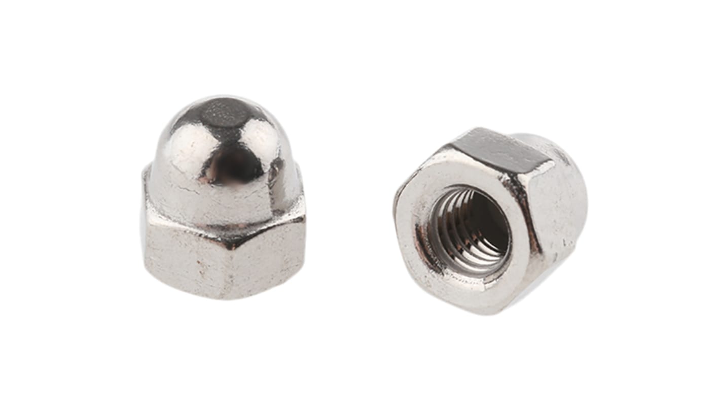 RS PRO, Plain Stainless Steel Hex Nut, DIN 1587, M3