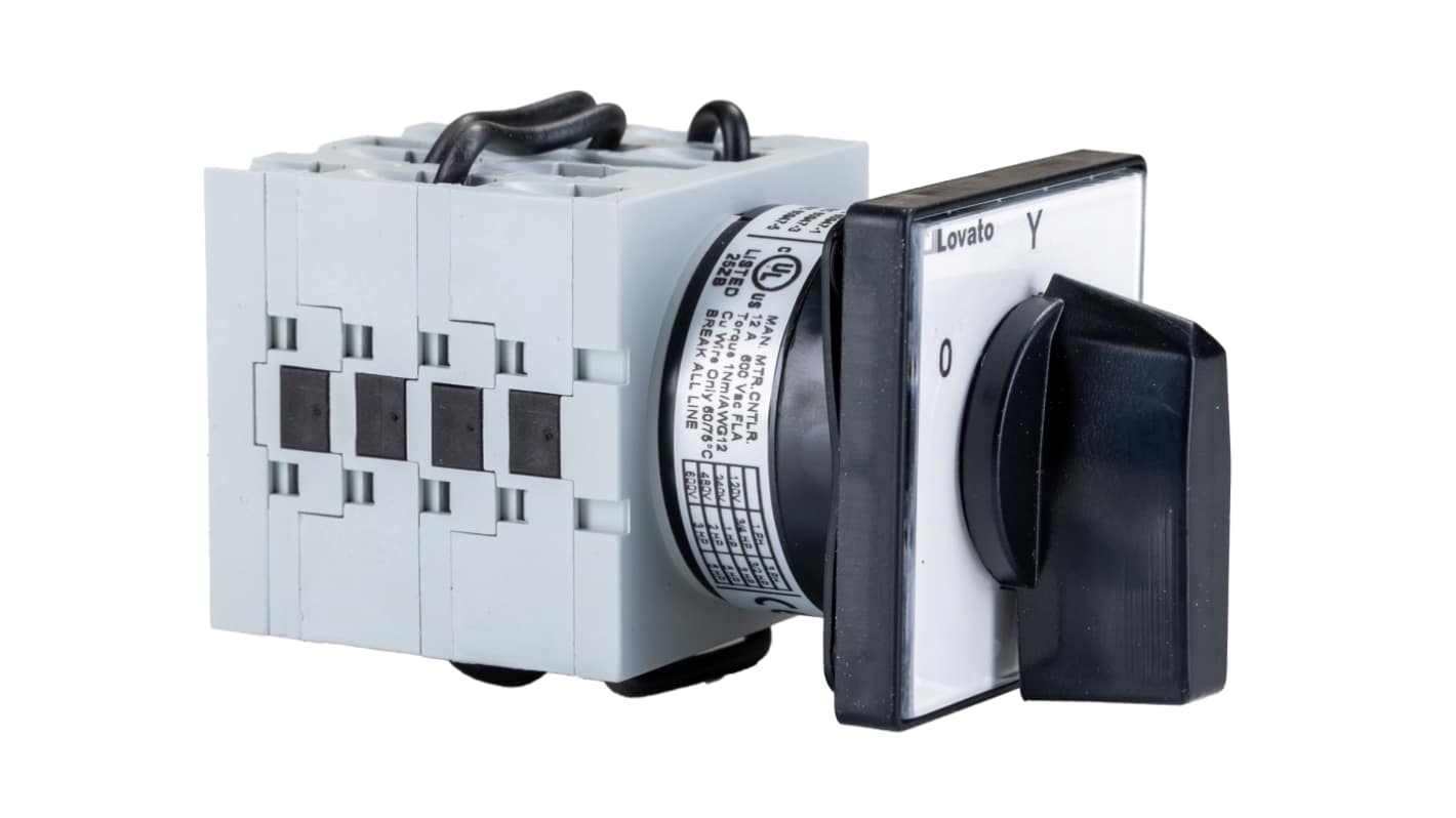 Lovato Rotary Cam Switch Star Delta Starter, Star Delta, 7.5 kW, 440 V ac, 3 Phase, IP20, IP65