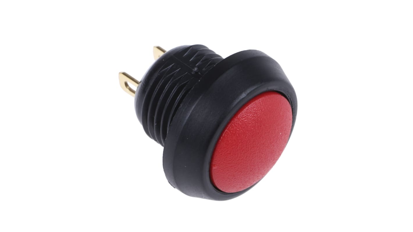 ITW Switches 59 Series Miniature Push Button Switch, Momentary, Panel Mount, 13.65mm Cutout, SPST, Clear LED, 125V ac,