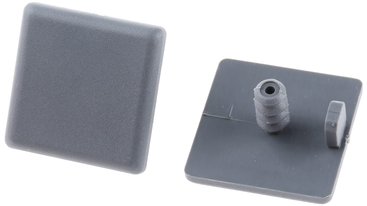 FlexLink Grey Square End Cap, 22 mm Strut Profile, 5.5mm Groove