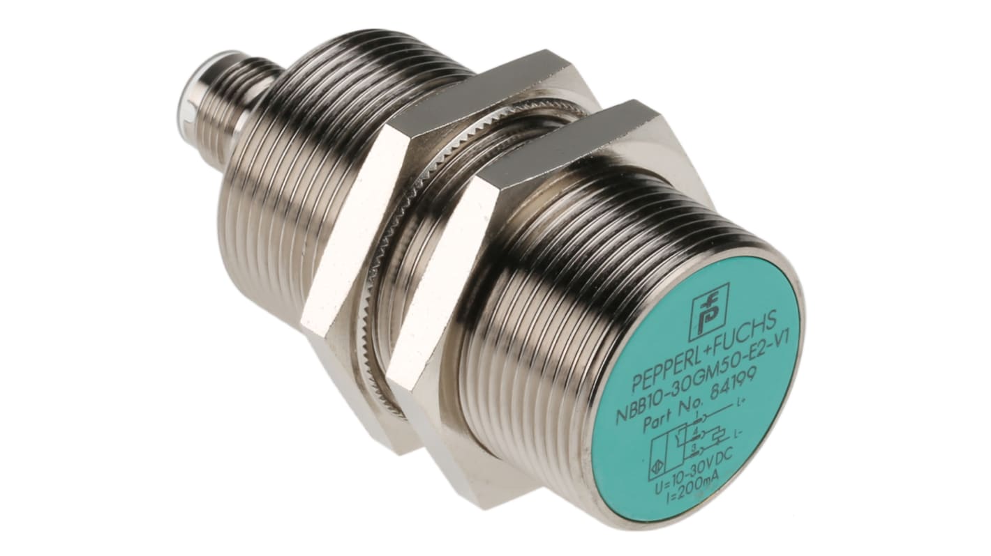 Rs-Online Sensore di prossimità Cilindro filettato Pepperl + Fuchs M30 rilevamento 10 mm 5 → 36 V c.c