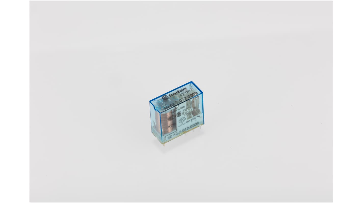 Finder PCB Mount Relay, 12V dc Coil, 10A Switching Current