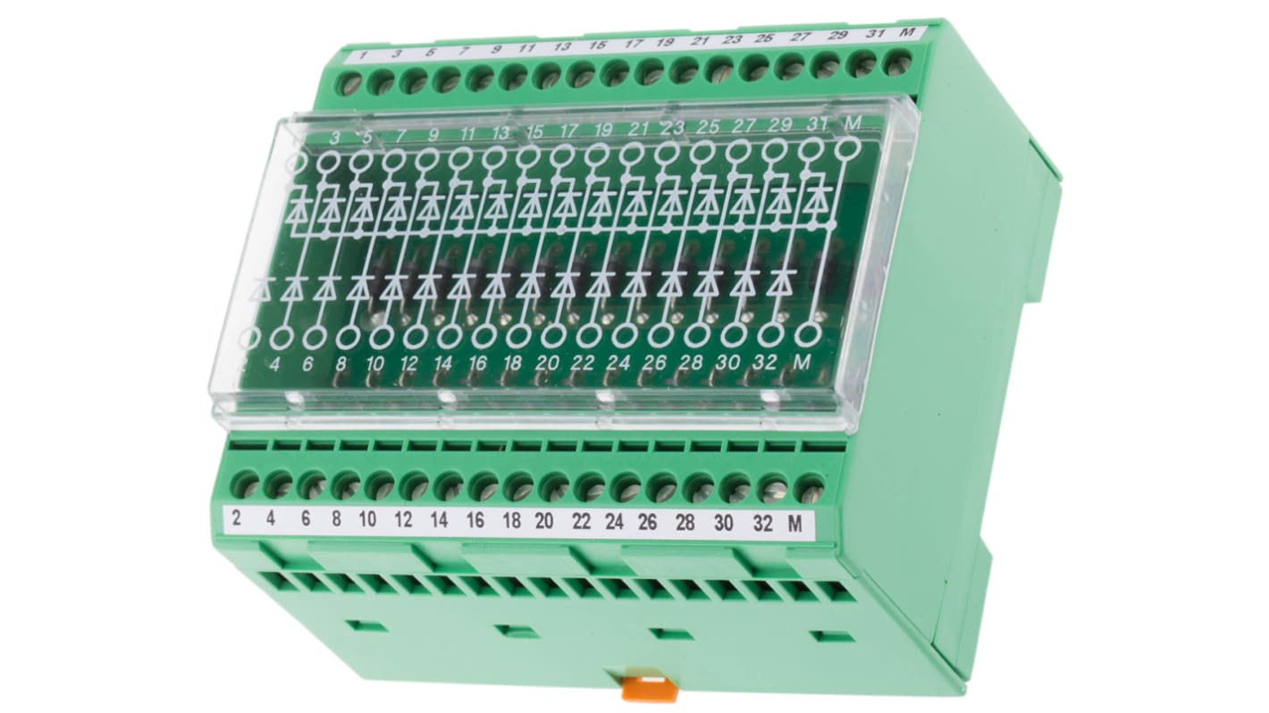 Phoenix Contact 2954785 EMG 90-DIO 32M/LP Series Green, 0.2 → 4mm², Screw Termination