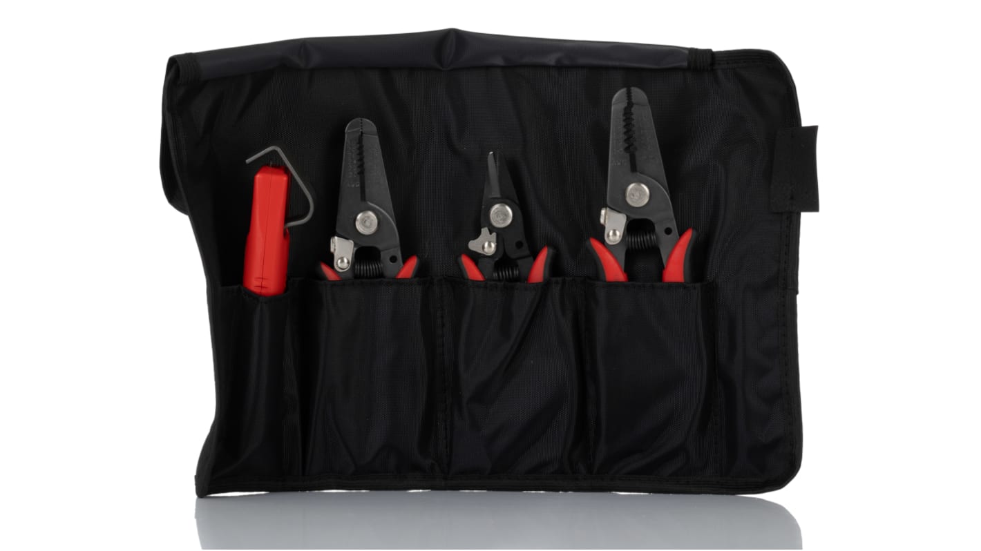 RS PRO 4 Piece Electricians Tool Kit with Roll