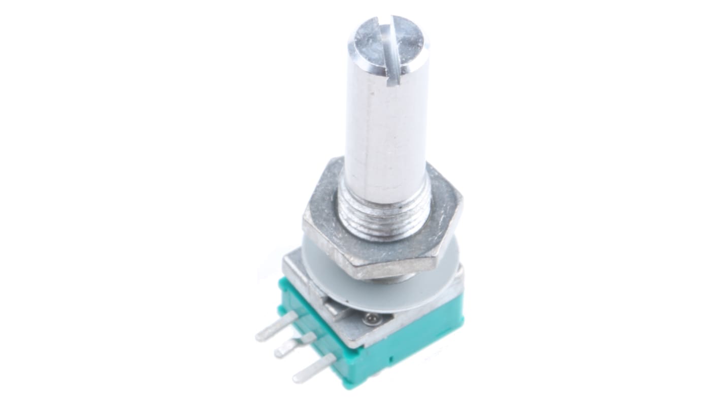 Alps Alpine RK097 100kΩ Rotary Carbon Film Potentiometer, Panel Mount (Through Hole), RK0971110700
