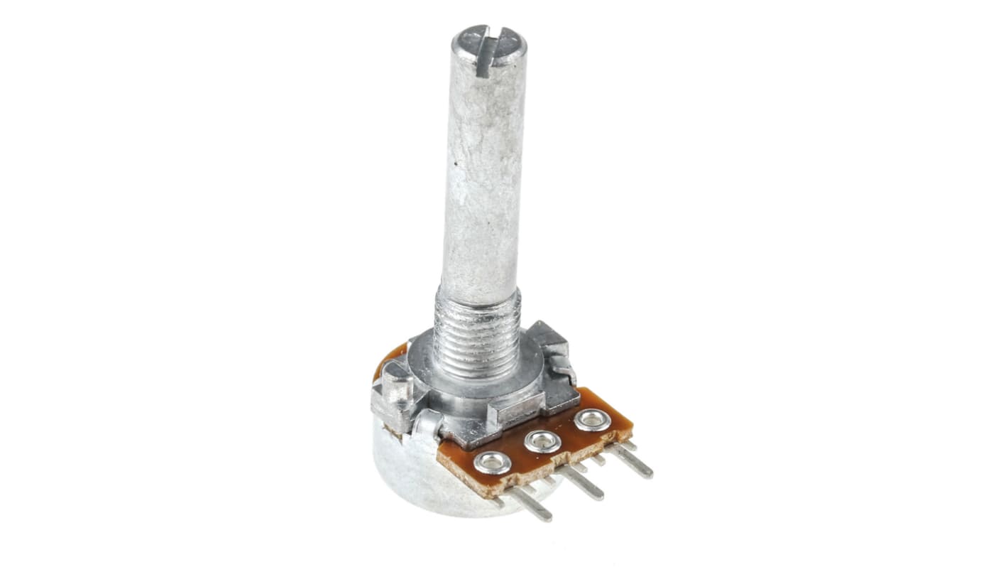 Alps Alpine 10kΩ Rotary Carbon Film Potentiometer, Panel Mount (Through Hole), RK1631110TWA