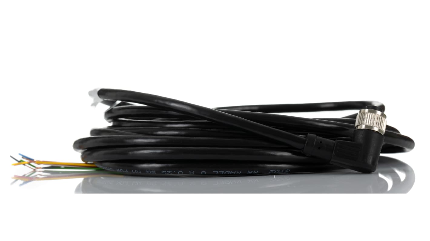 Cavo sensore/attuatore RS PRO 8 cond. M12 Femmina / Senza terminazione, Ø 6.0mm, L. 10m