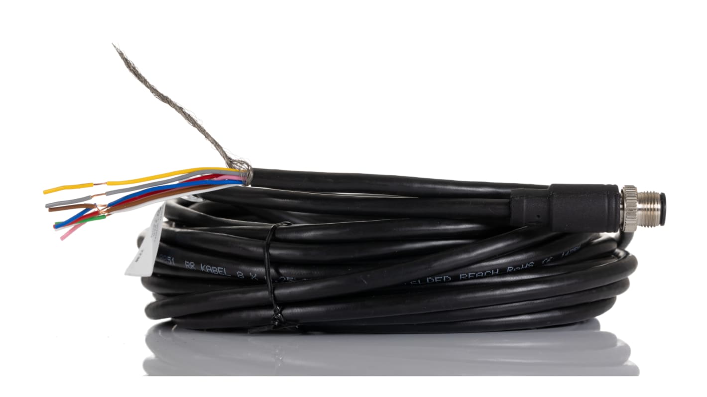 Cavo sensore/attuatore RS PRO 8 cond. M12 Maschio / Senza terminazione, Ø 6.0mm, L. 10m