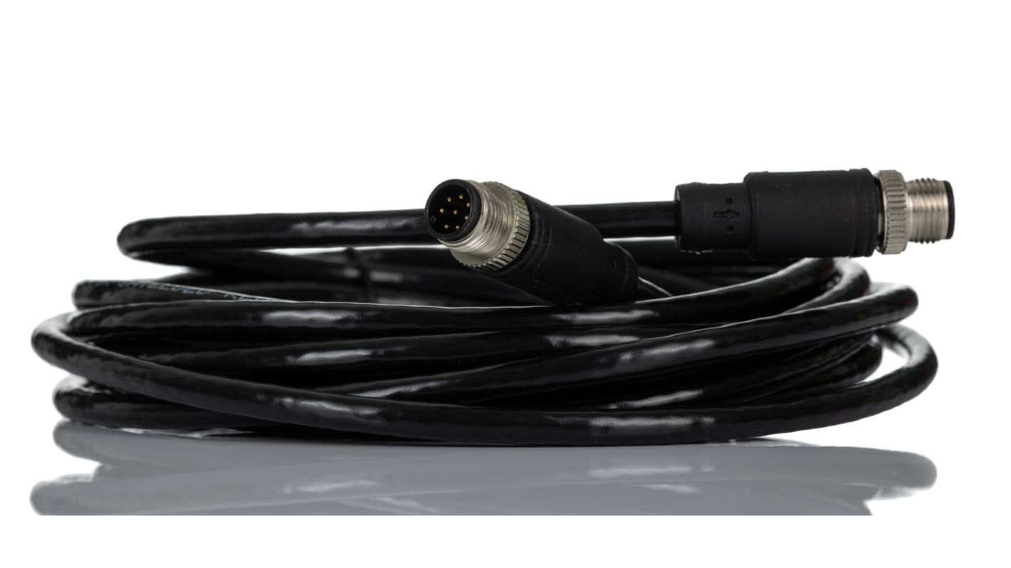 RS PRO Straight Male M12 to Straight Male M12 Sensor Actuator Cable, 5m