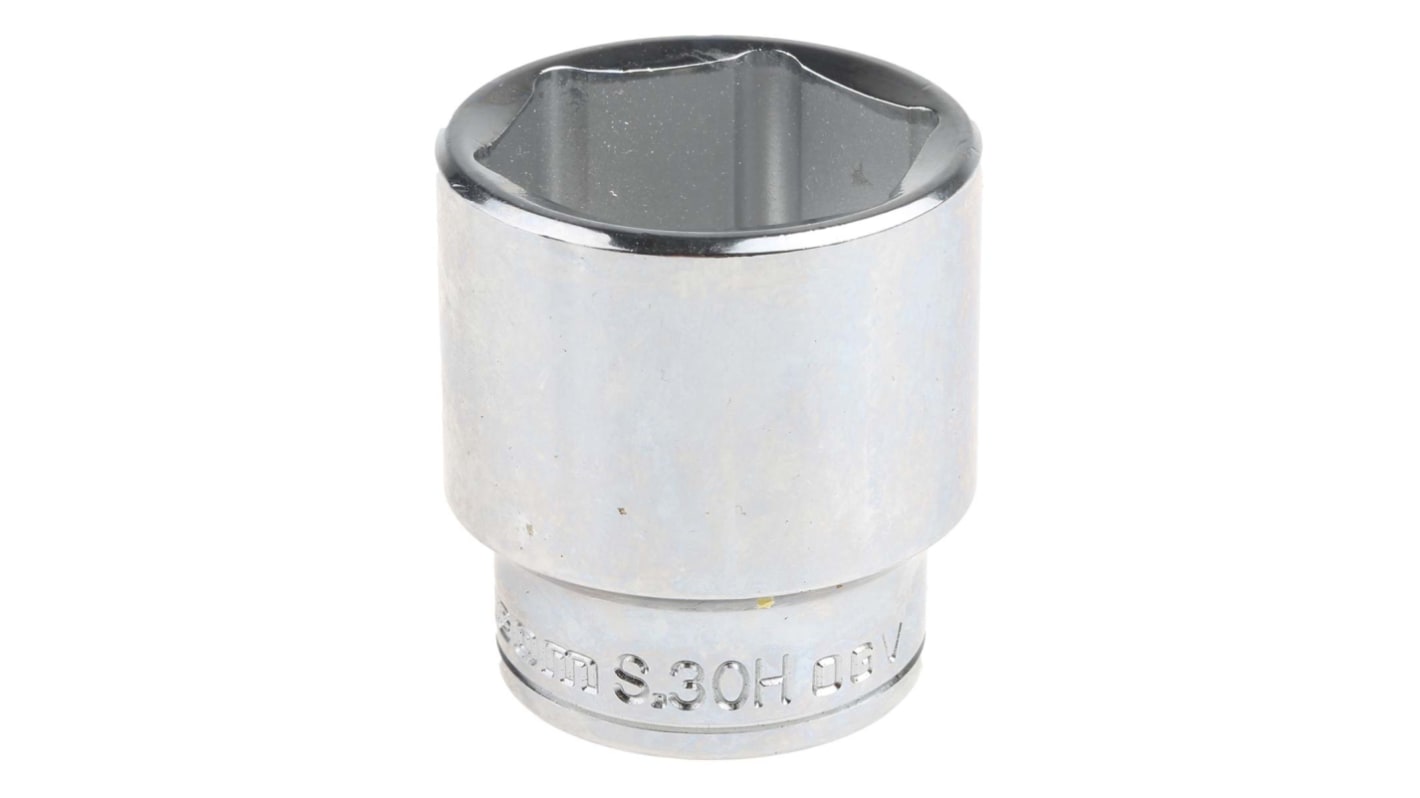 Facom 1/2 in Drive 30mm Standard Socket, 6 point, 44 mm Overall Length