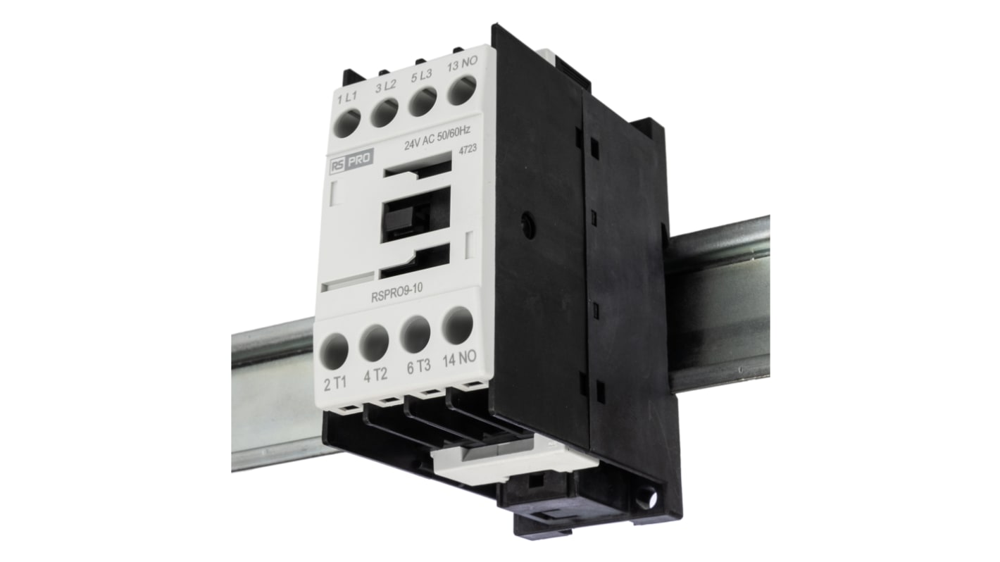 RS PRO RSPRO9-10 Leistungsschütz 24 V ac-Spule, 3 -polig , 690 V / 9 A 4 kW 1 Schließer 1-Hilfskontakte
