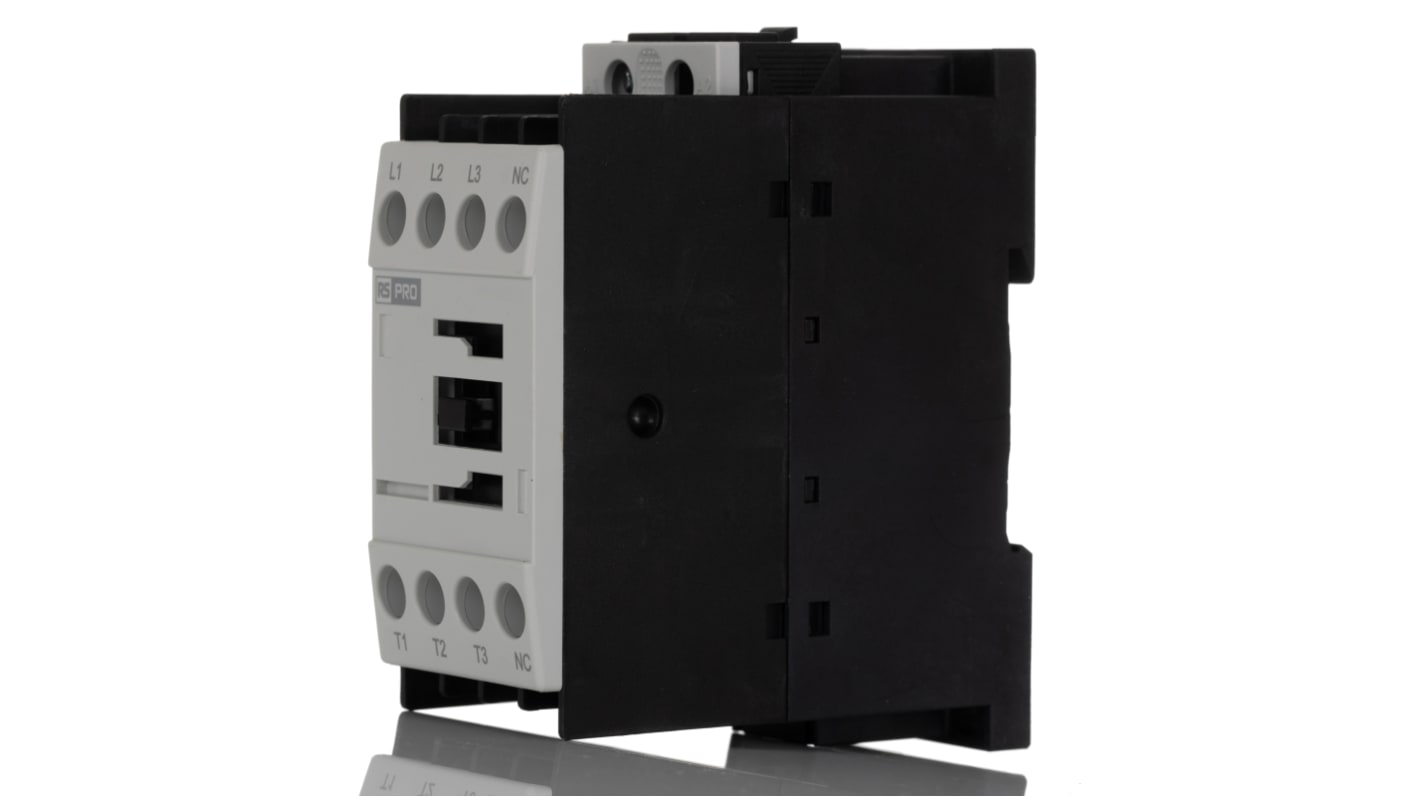 RS PRO RSPRO9-01 Leistungsschütz 24 V dc-Spule, 3 -polig , 690 V / 9 A 4 kW 1 Öffner 1-Hilfskontakte