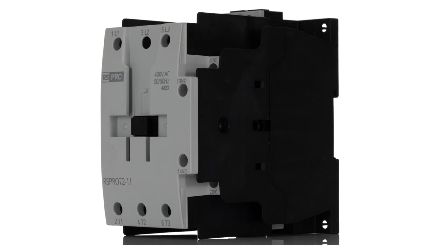 Contattore ElectroMechanical RS PRO, 3 poli, 1 NA/1 NC, 72 A, 37 kW, bobina 400 V c.a.