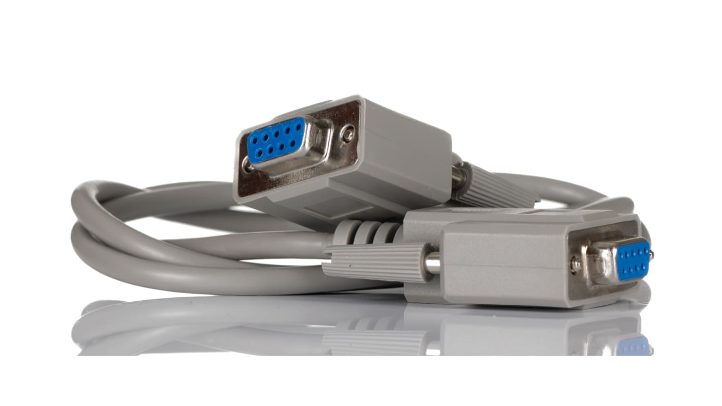 RS PRO Female 9 Pin D-sub to Female 9 Pin D-sub Serial Cable, 1m