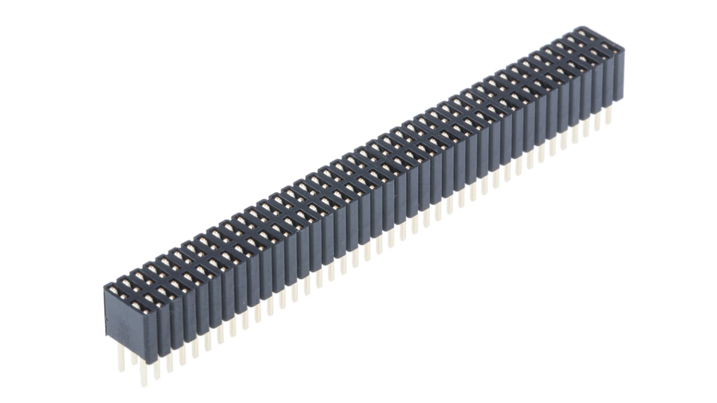 RS PRO Straight Through Hole Mount PCB Socket, 160-Contact, 2-Row, 1.27mm Pitch, Solder Termination