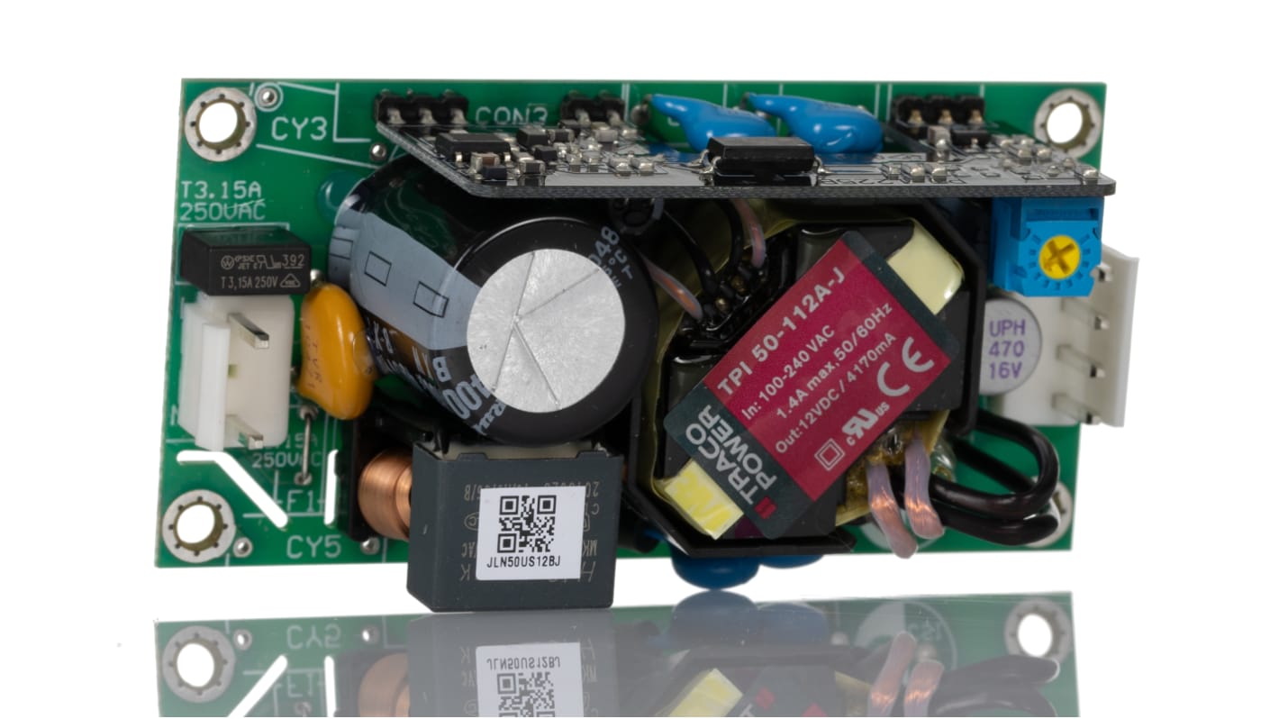 Spínaný napájecí zdroj 50W, počet výstupů: 1, výstup: 12V dc 4.17mA Montáž na rám TPI 50A-J TRACOPOWER