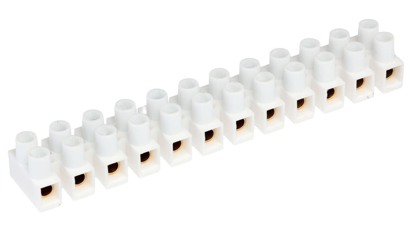 HellermannTyton Terminal Block, 12-Way, 15A, 12 mm Wire, Screw Termination