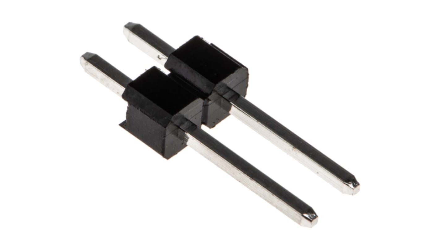 RS PRO Straight Through Hole Pin Header, 2 Contact(s), 2.54mm Pitch, 1 Row(s), Unshrouded