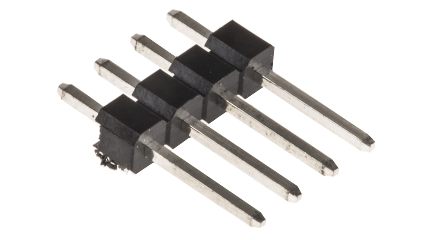 RS PRO 4p单排排针 直向, 2.54mm间距, 1.0A, 650.0 V, THT安装