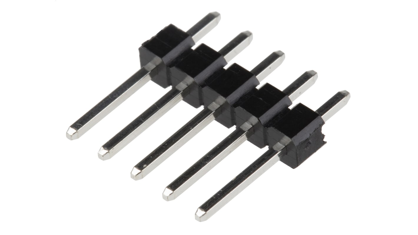 RS PRO 5p单排排针 直向, 2.54mm间距, 1.0A, 650.0 V, THT安装