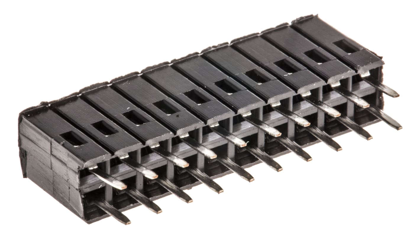 RS PRO Straight Through Hole Mount PCB Socket, 20-Contact, 2-Row, 2.54mm Pitch, Solder Termination