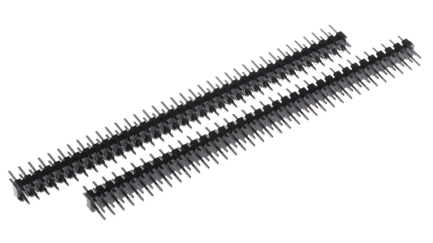 RS PRO 72p双排排针 直向, 2.54mm间距, 4.0A, THT安装