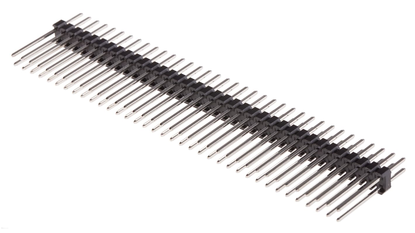 RS PRO 72p双排排针 直向, 2.54mm间距, 4.0A, THT安装
