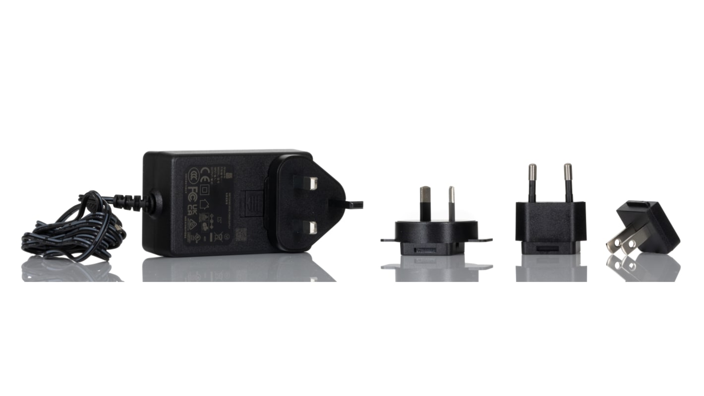 Adattatore AC/DC Adattatore di rete AC-DC intercambiabile RS PRO 24V cc, 1A, spina Australia, Europeo, UK, US
