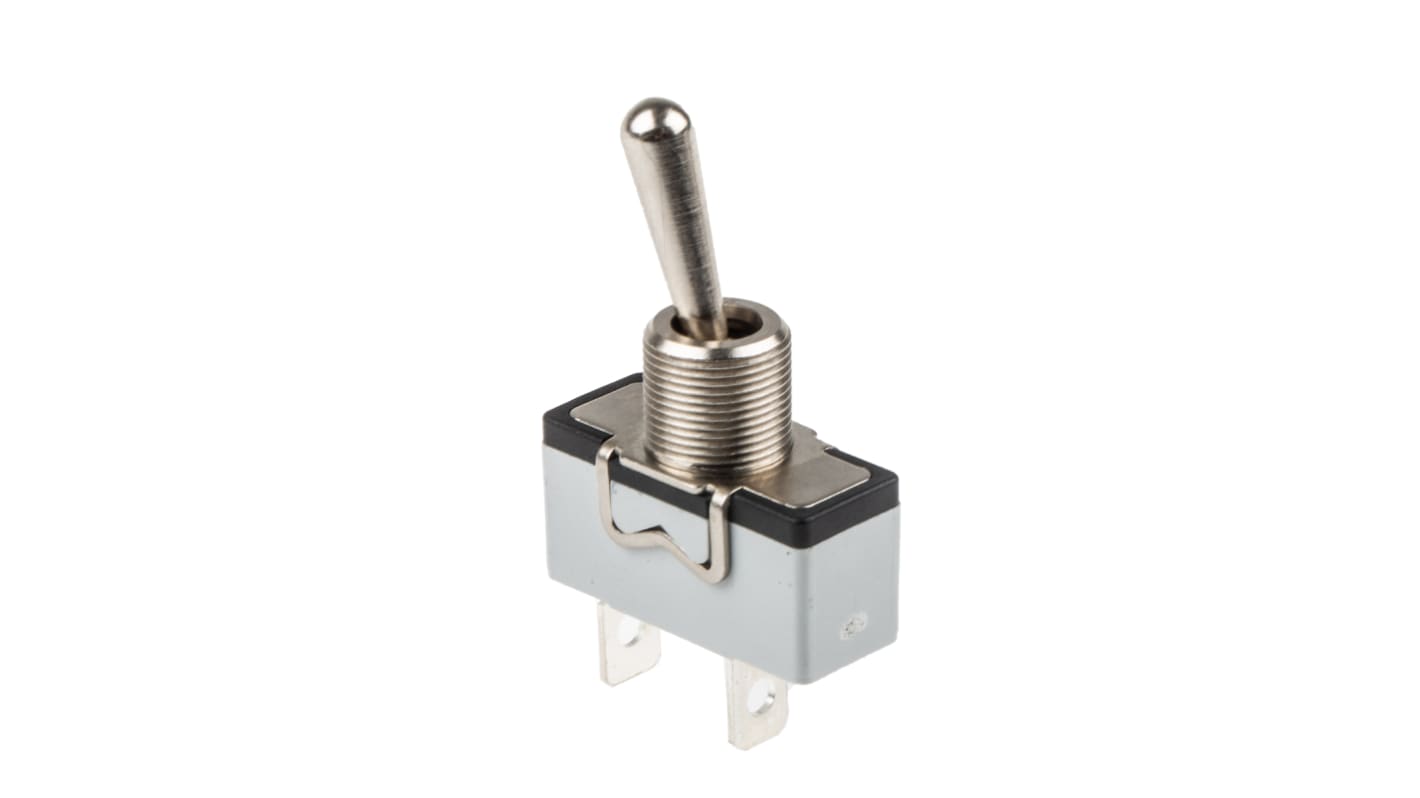 APEM Toggle Switch, Panel Mount, On-Off, SPST, Tab Terminal