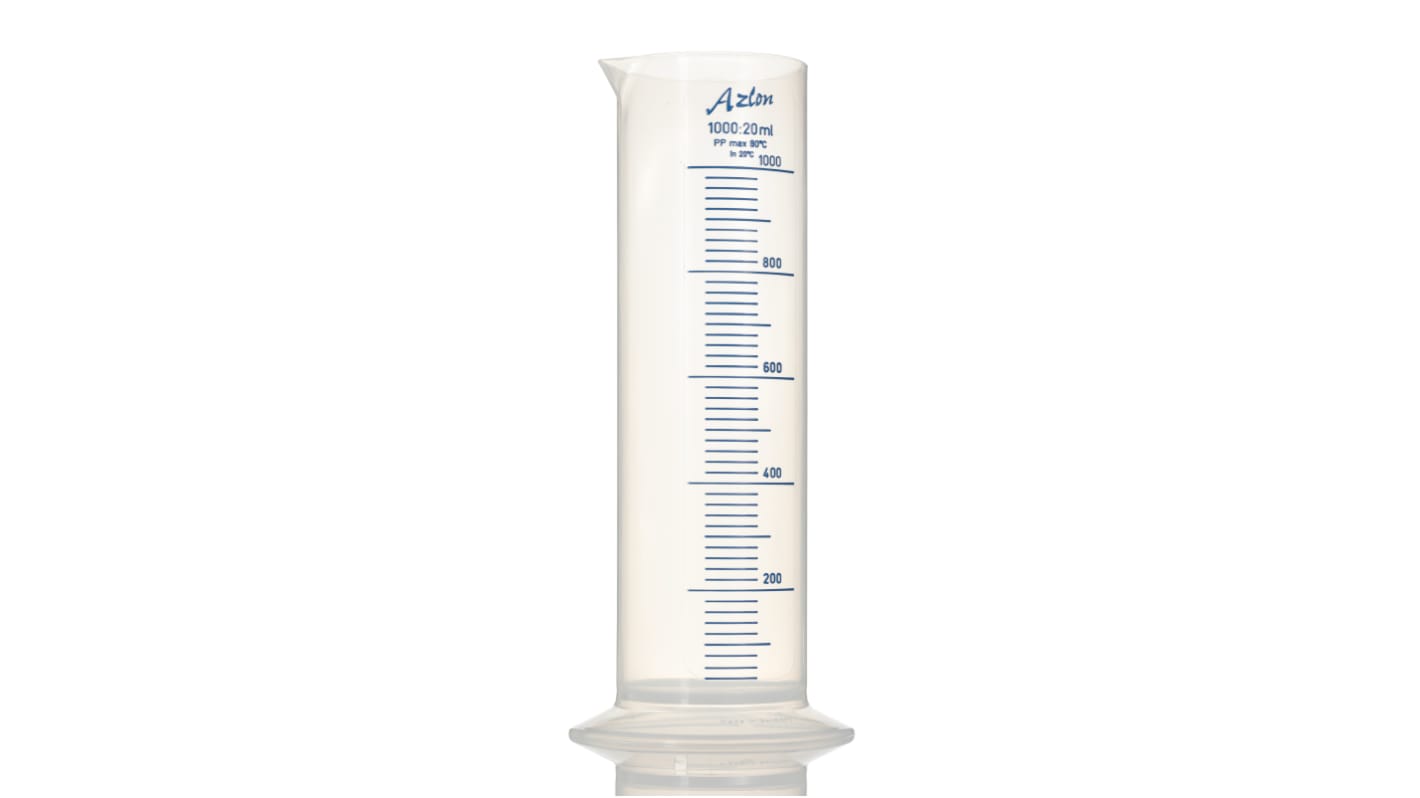 RS PRO PP Messzylinder mit Skala, 1000ml, ø 83mm, L. 285mm