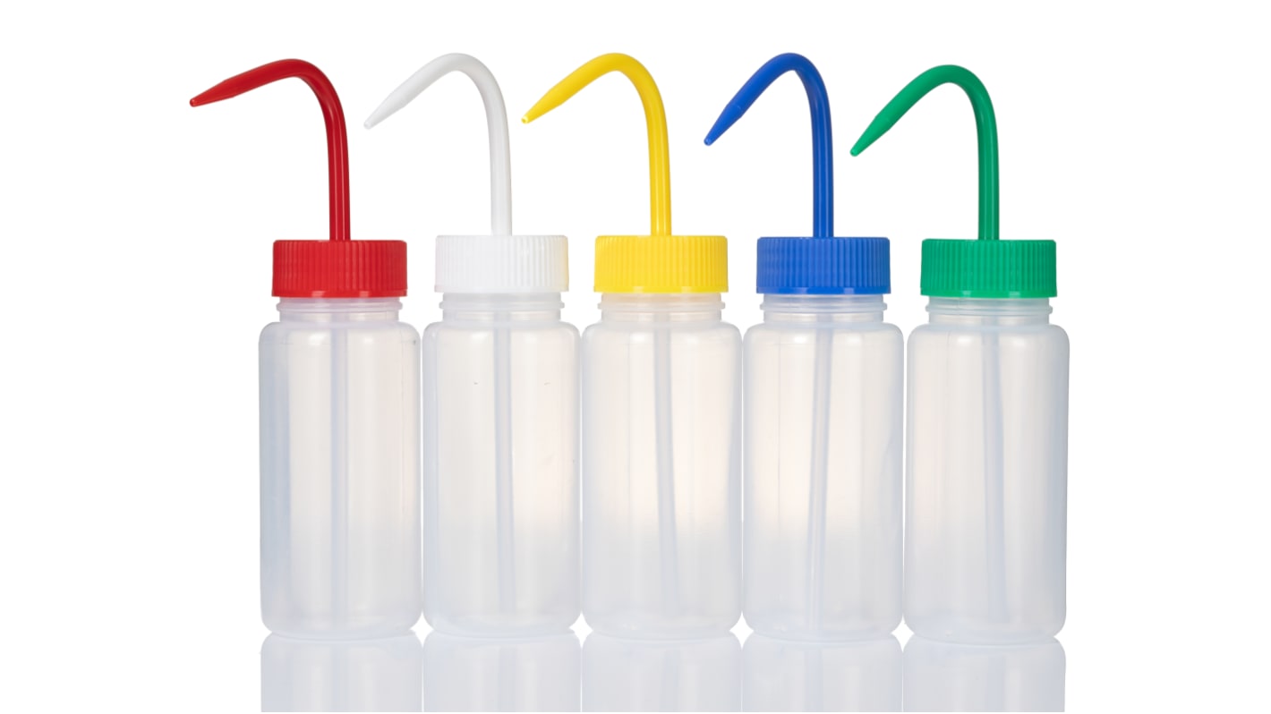 RS PRO 250ml LDPE Wide Neck Wash Bottle