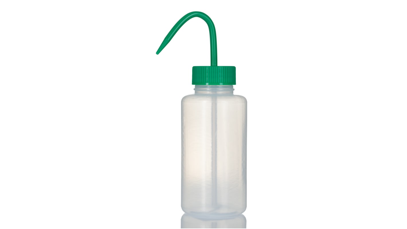 RS PRO 500ml LDPE Wide Neck Wash Bottle