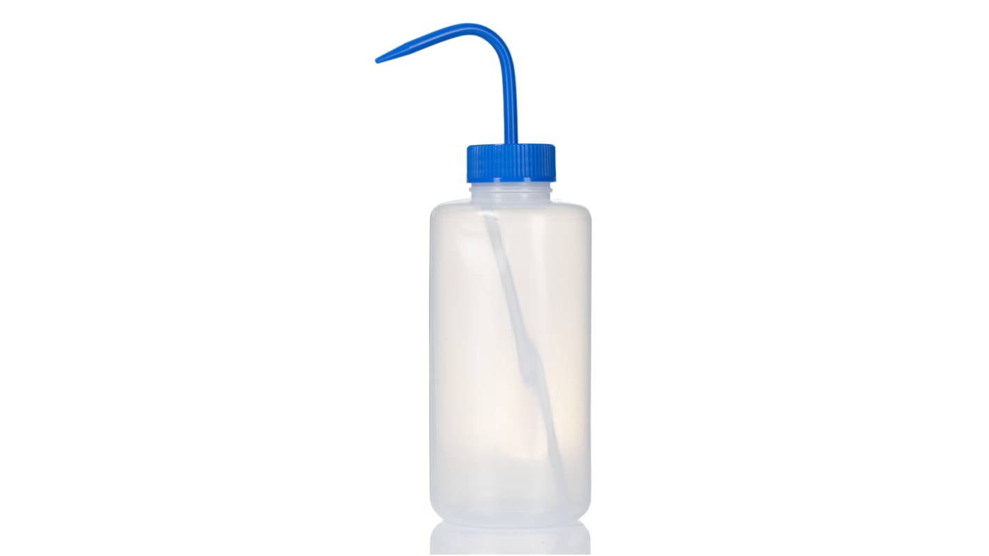 RS PRO 1L LDPE Wide Neck Wash Bottle