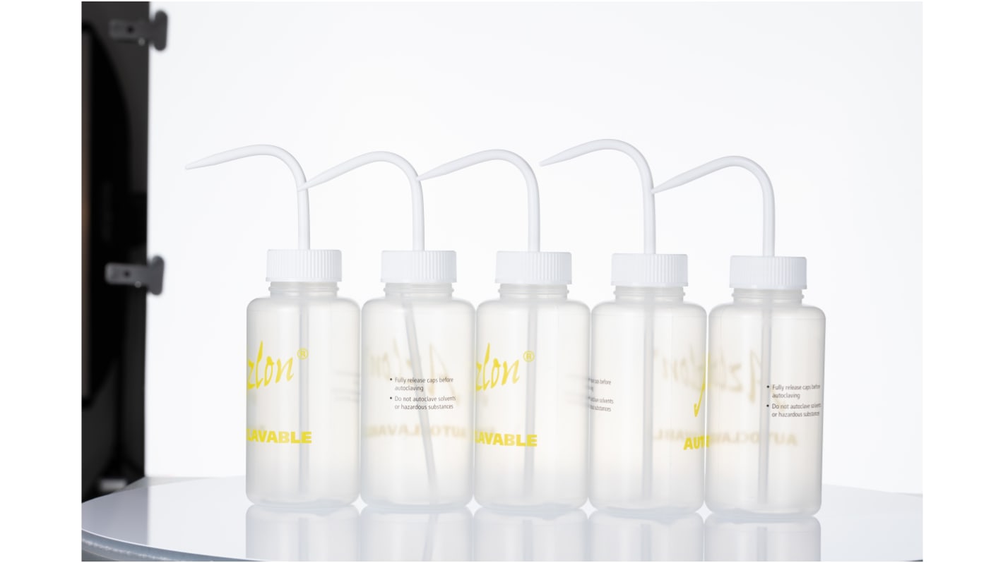 RS PRO 500ml LDPE Wide Neck Wash Bottle
