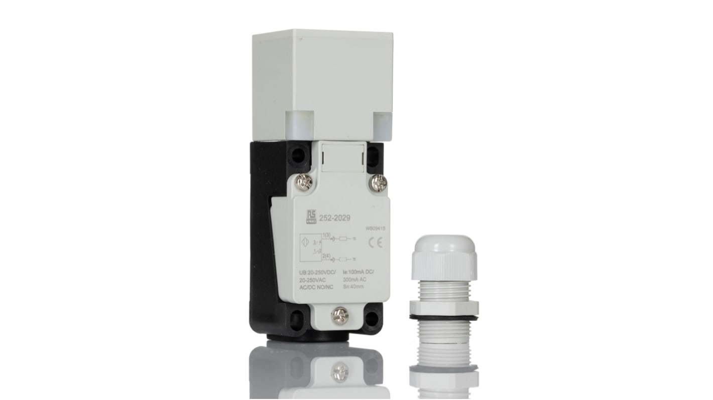 Rs-Online Sensore di prossimità a parallelepipedo RS PRO rilevamento 40 mm 20 → 250 V ca/cc