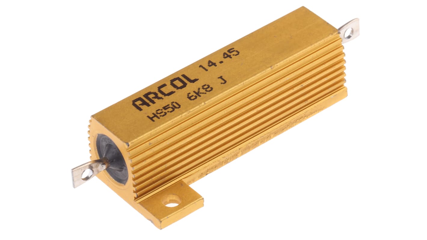 Arcol, 6.8kΩ 50W Wire Wound Chassis Mount Resistor HS50 6K8 J ±5%