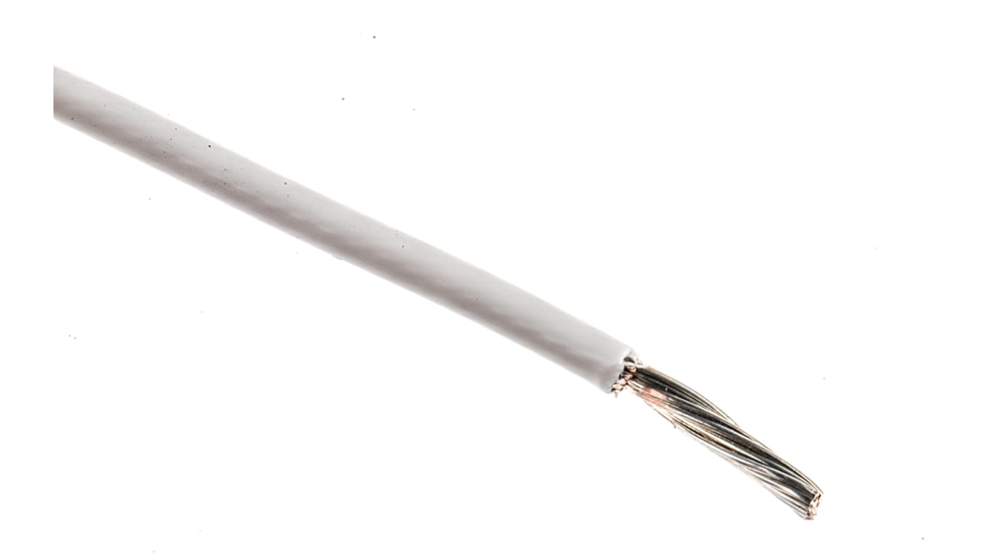 TE Connectivity FlexLite Series White 1.5 mm² High Temperature Wire, 19/0.32 mm, 100m, ETFE Insulation, FLHTC0311-1.50-9
