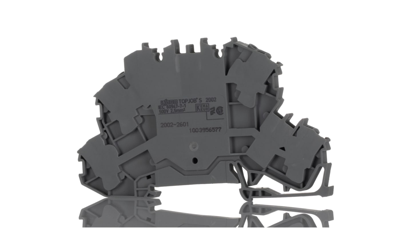Morsettiera passante WAGO, Grigio, livello Doppio, , 24A
