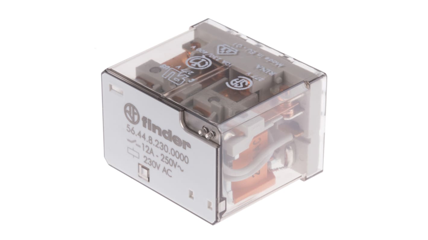 Finder PCB Mount Power Relay, 230V ac Coil, 12A Switching Current, 4PDT